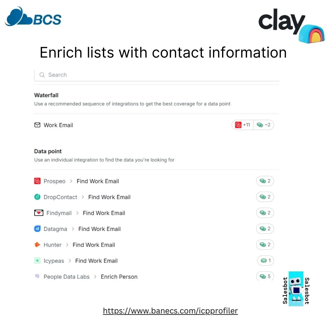 Email enrichments with Clay