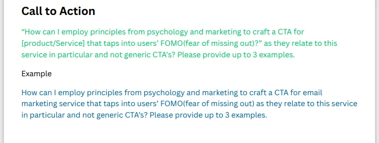 CTA Prompt