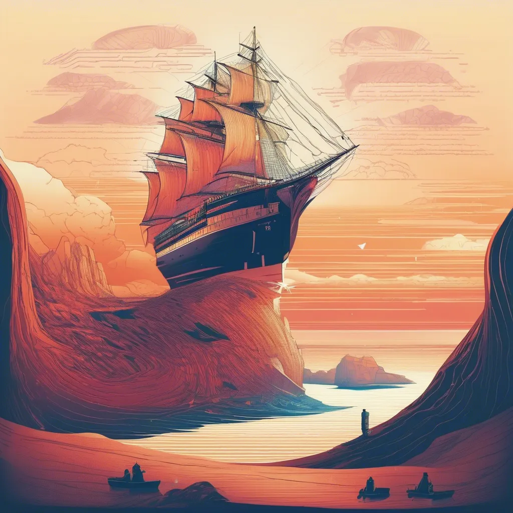 ship overlooking crevasse