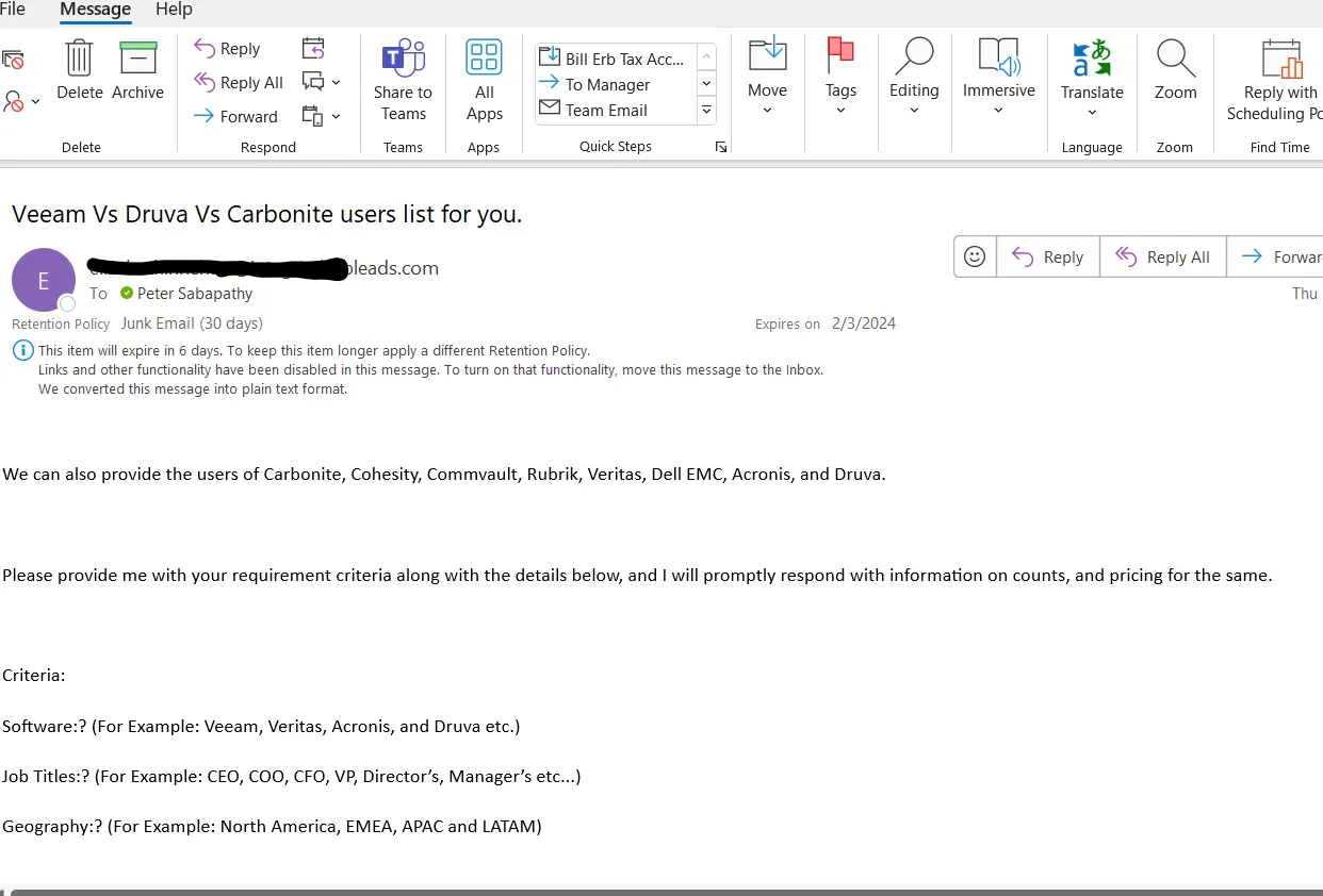 spam email