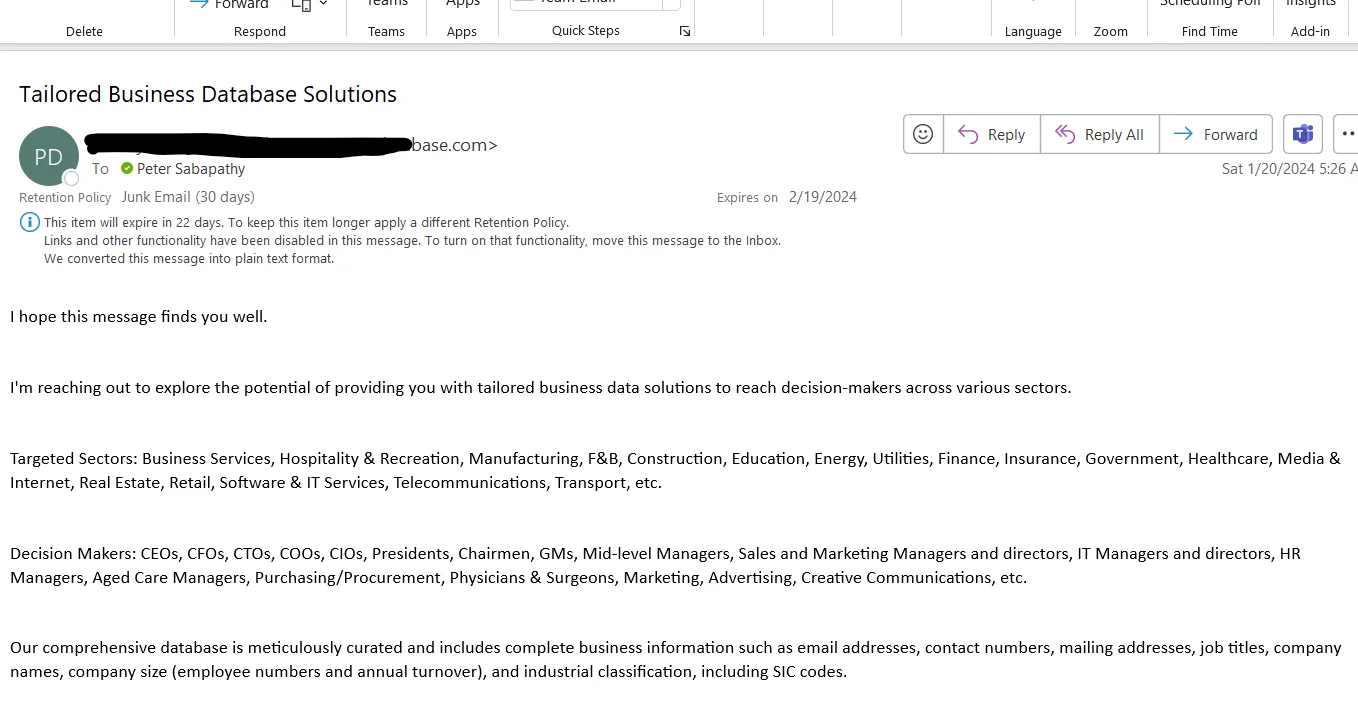 spam email