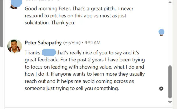 LinkedIn response